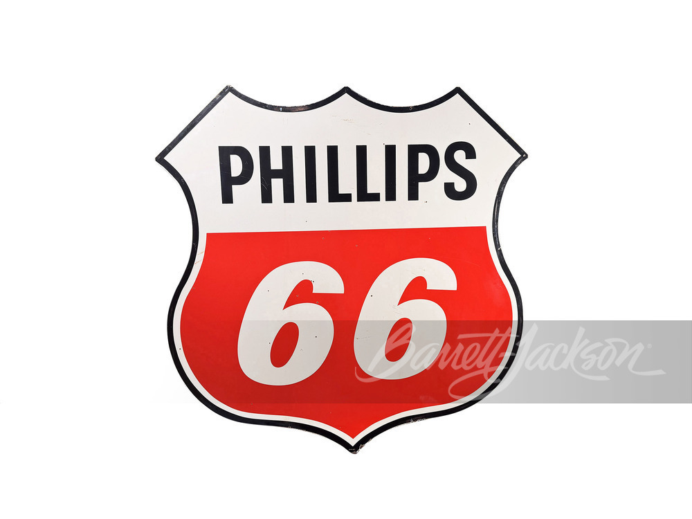 LARGE 1959 PHILLIPS 66 OIL PORCELAIN SIGN