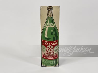 1930S LUCKY STAR GINGER ALE TIN SIGN