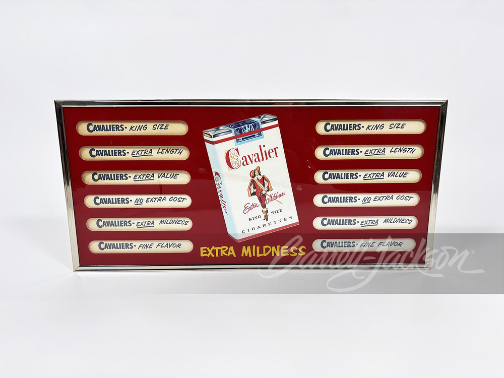 1950S CAVALIER CIGARETTES GLASS-FACED MENU BOARD