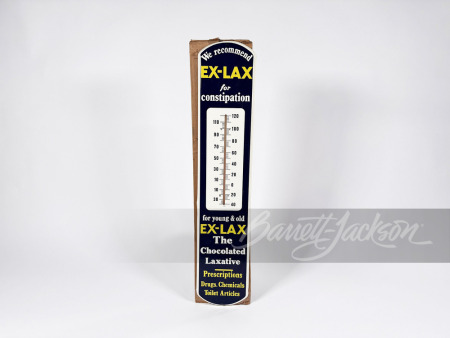 1940S EX-LAX TIN PAINTED THERMOMETER