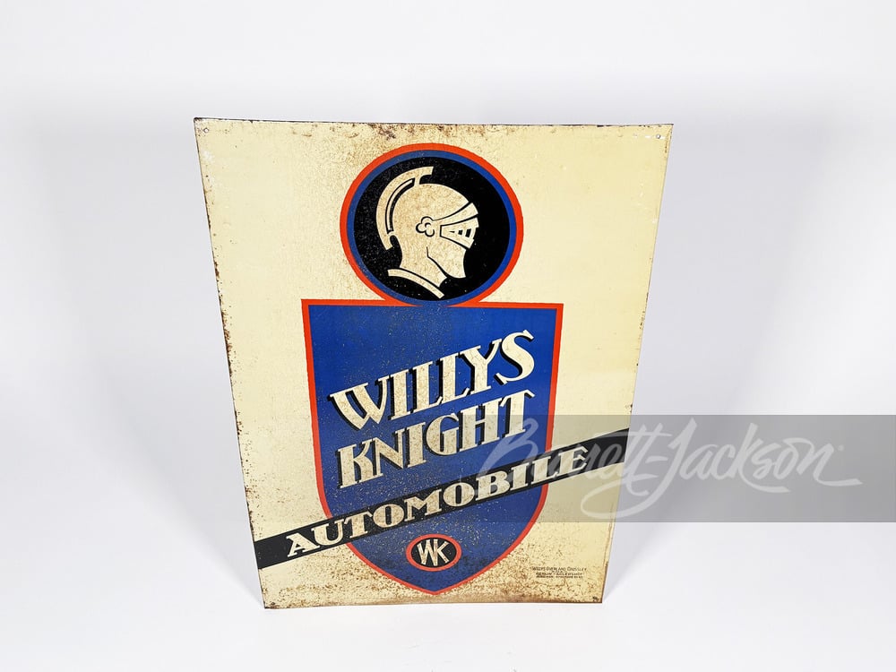 1941 WILLYS KNIGHT AUTOMOBILES TIN SIGN