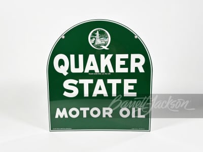 VINTAGE QUAKER STATE MOTOR OIL TIN SIGN - 2