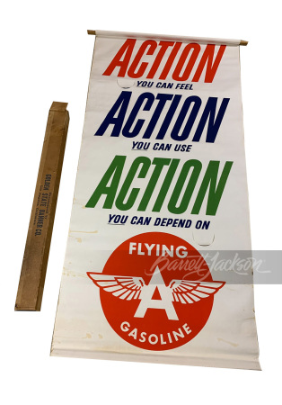 EARLY 1950S FLYING A GASOLINE CANVAS BANNER