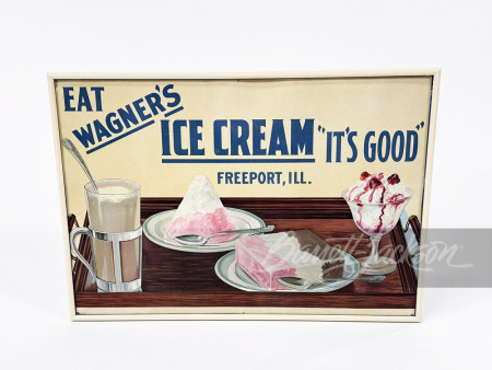 1920S WAGNER'S ICE CREAM TIN SIGN