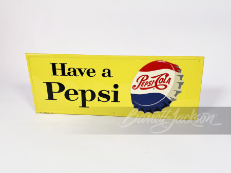 1960S PEPSI EMBOSSED TIN SIGN