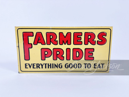 1930S FARMERS PRIDE COFFEE EMBOSSED TIN SIGN