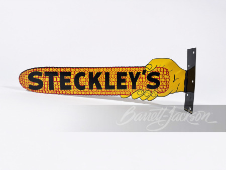 CIRCA 1950S STECKLEY'S CORN SEED TIN FLANGE SIGN