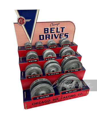 LATE 1930S CHICAGO BELT DRIVES PULLEY DISPLAY