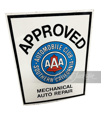 LATE 1950S "APPROVED" SOUTHERN CALIFORNIA AAA TIN SIGN