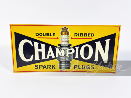 1930S CHAMPION SPARK PLUGS EMBOSSED TIN SIGN