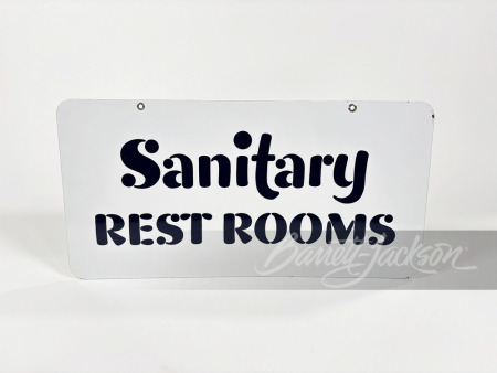 CIRCA 1950S PURE OIL "SANITARY REST ROOMS" PORCELAIN SIGN