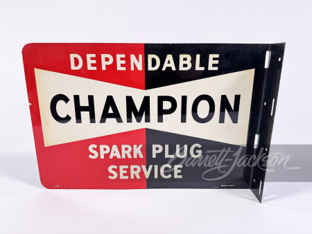 1950S CHAMPION SPARK PLUGS TIN FLANGE SIGN