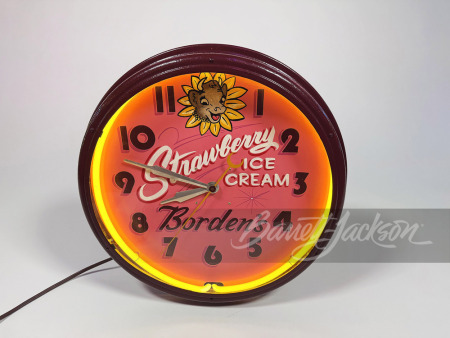 1930S-40S BORDEN'S ICE CREAM NEON CLOCK