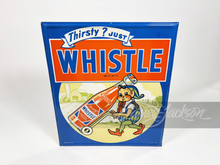 1948 WHISTLE ORANGE SODA EMBOSSED TIN SIGN