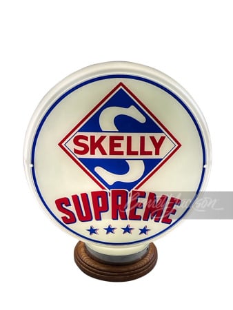 1930S-40S SKELLY SUPREME GASOLINE GAS PUMP GLOBE