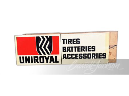 LARGE 1968 UNIROYAL TIRES TIN SIGN