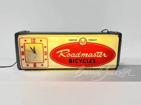 LATE 1950S-EARLY '60S ROADMASTER BICYCLES LIGHT-UP CLOCK/SIGN