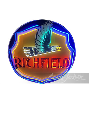 REPRODUCTION RICHFIELD EAGLE TIN SIGN WITH ANIMATED NEON