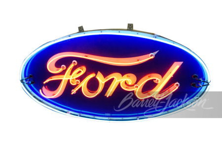 1930S-40S FORD AUTOMOBILES NEON PORCELAIN SIGN