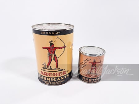 LOT OF TWO CIRCA 1940S ARCHER LUBRICANTS OIL TINS