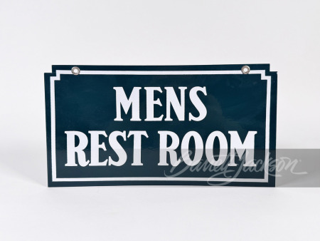 CIRCA 1940S TEXACO "MENS REST ROOM" PORCELAIN SIGN