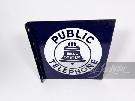 LARGE 1940S-50S PUBLIC TELEPHONE PORCELAIN FLANGE SIGN