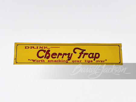 1920S CHERRY FRAP SODA EMBOSSED TIN SIGN