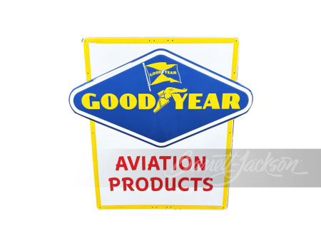 1957 GOODYEAR AVIATION PRODUCTS EMBOSSED TIN SIGN