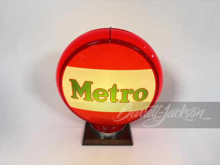 CIRCA 1940S MOBIL METRO GASOLINE GAS PUMP GLOBE