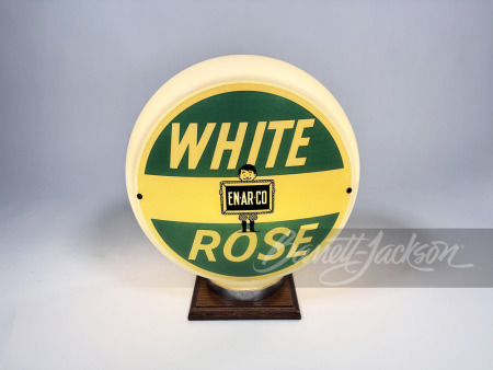 1930S-40S ENARCO WHITE ROSE GASOLINE GAS PUMP GLOBE