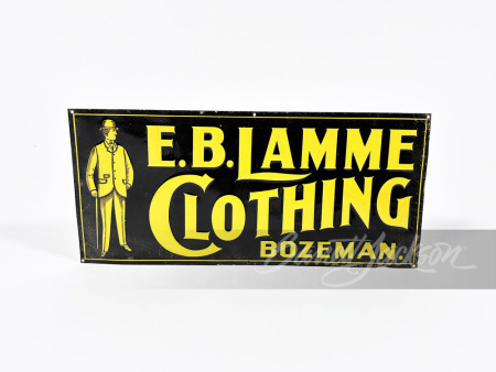 E.B. LAMME CLOTHING EMBOSSED TIN SIGN