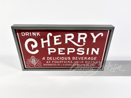 1930S CHERRY PEPSIN SODA MIRRORED GLASS SIGN