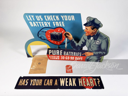 1938 PURE OIL BATTERIES CARDBOARD DISPLAY