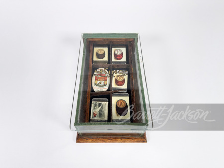 TURN-OF-THE-CENTURY KING DISPLAY CASE WITH VACUUM OIL MATCH SAFES