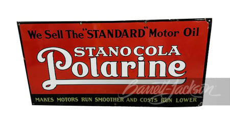 1920S STANOCOLA POLARINE MOTOR OIL PORCELAIN SIGN