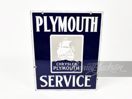 CIRCA 1930S PLYMOUTH SERVICE PORCELAIN SIGN