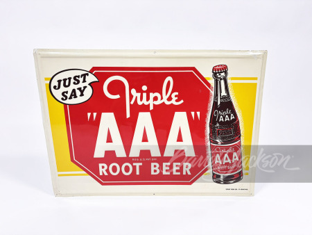 1948 AAA ROOT BEER EMBOSSED TIN SIGN