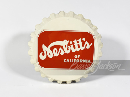 1950S NESBITT'S ORANGE SODA EMBOSSED TIN SIGN