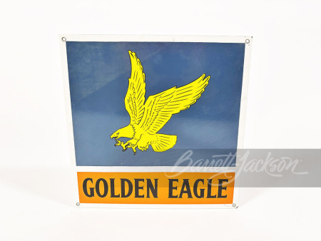 1940S-50S GOLDEN EAGLE GASOLINE PORCELAIN PUMP PLATE SIGN