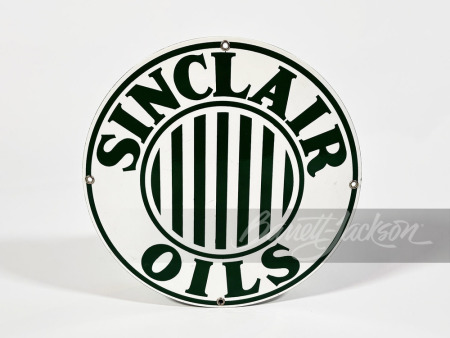 LATE 1920S SINCLAIR OILS PORCELAIN LUBESTER PLATE SIGN