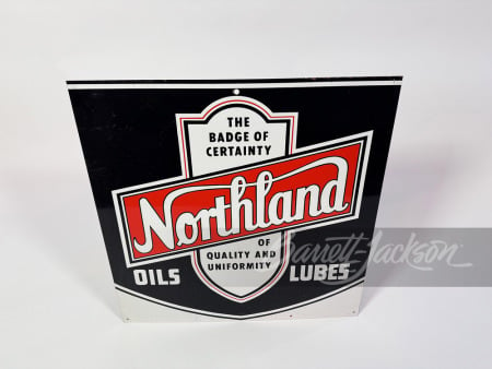 LATE 1950S NORTHLAND OILS/LUBES TIN SIGN