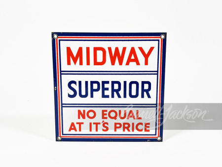 1940S MIDWAY SUPERIOR PORCELAIN PUMP PLATE SIGN