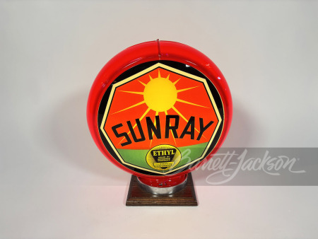 CIRCA LATE 1940S-EARLY '50S SUNRAY GASOLINE GAS PUMP GLOBE