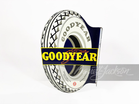 1930S GOODYEAR TIRES PORCELAIN FLANGE SIGN