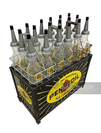 1930S PENNZOIL OIL BOTTLE RACK