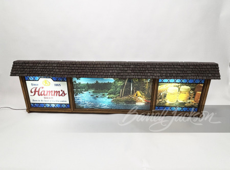 LARGE HAMM'S BEER SCENE-O-RAMA CHALET-STYLE SIGN