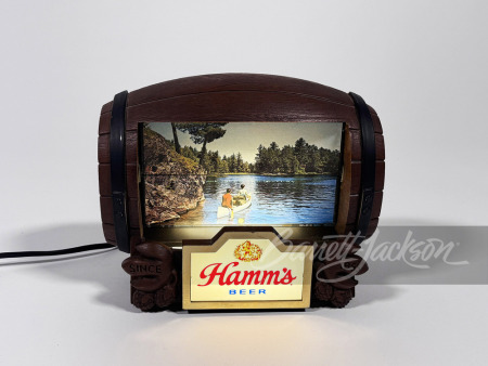 LATE 1960S HAMM'S BEER BARREL-FLIP MOTION SIGN