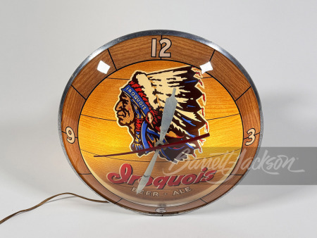 1963 IROQUOIS BEER DOUBLE-BUBBLE LIGHT-UP CLOCK