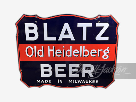 1930S BLATZ OLD HEIDELBERG BEER PORCELAIN SIGN