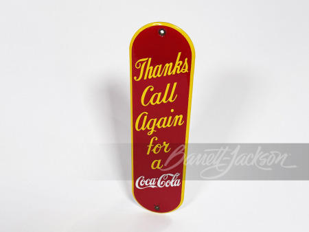 1941 COCA-COLA PORCELAIN PUSH PLATE SIGN